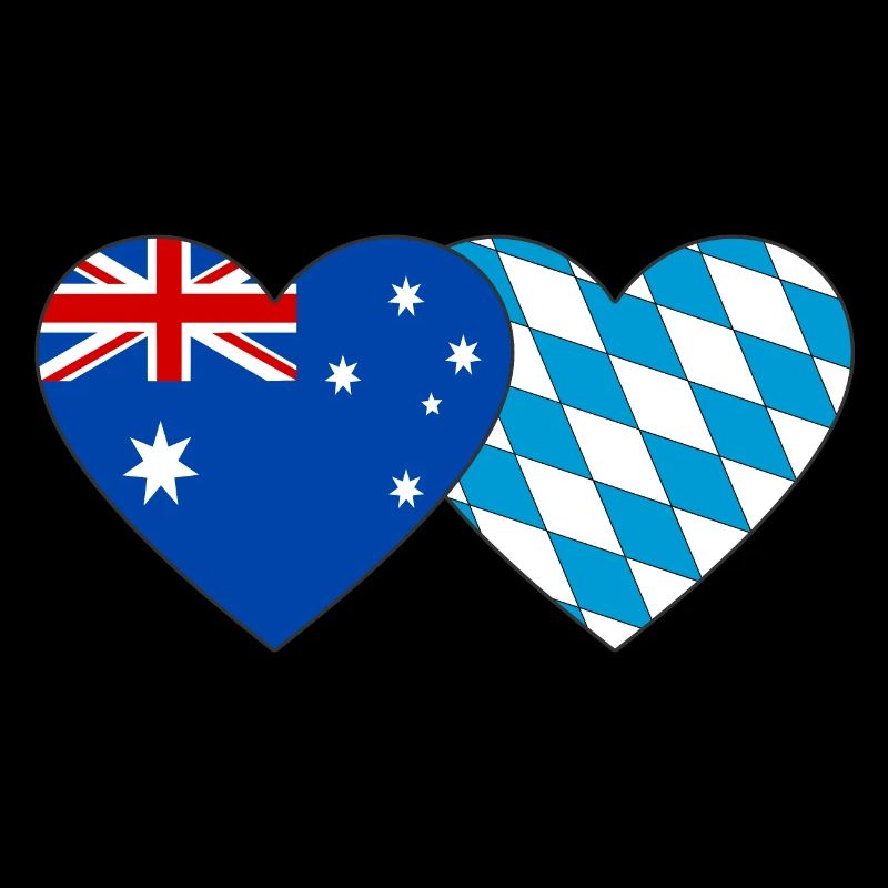 Australia Bavaria Flag Heart