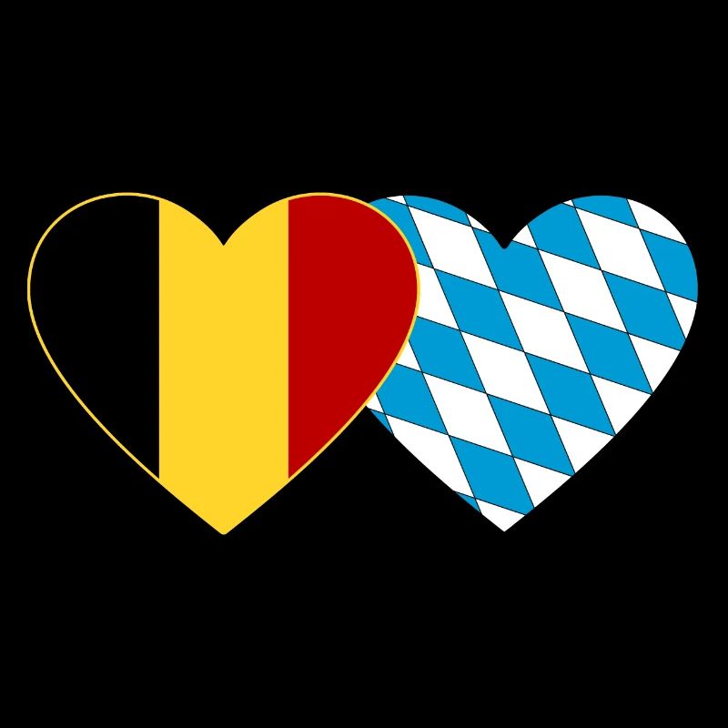 Belgium Bavaria Flag Heart