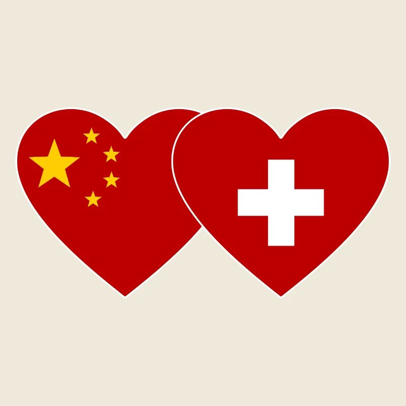 China Schweiz Flagge Hände Herzform