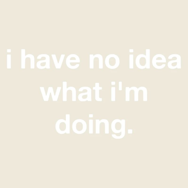 I have no idea what I'm doing