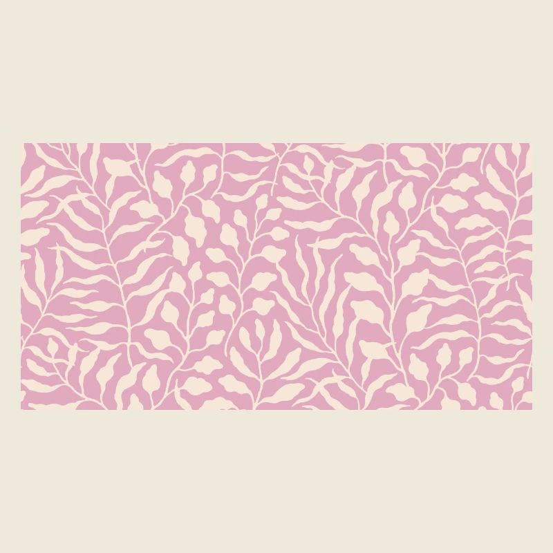 Elegant Leaves Pattern in Pale Pink