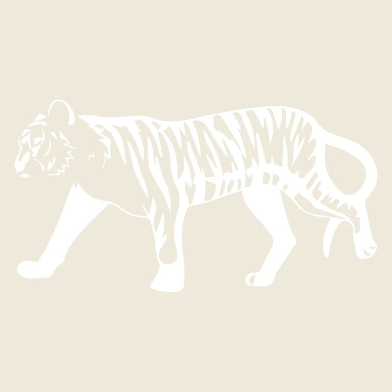 Stylized tiger with animal print