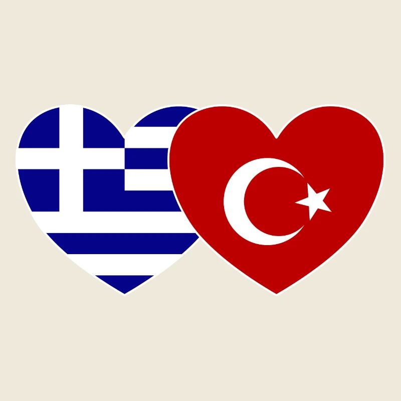 Grèce Turquie Drapeau Coeur