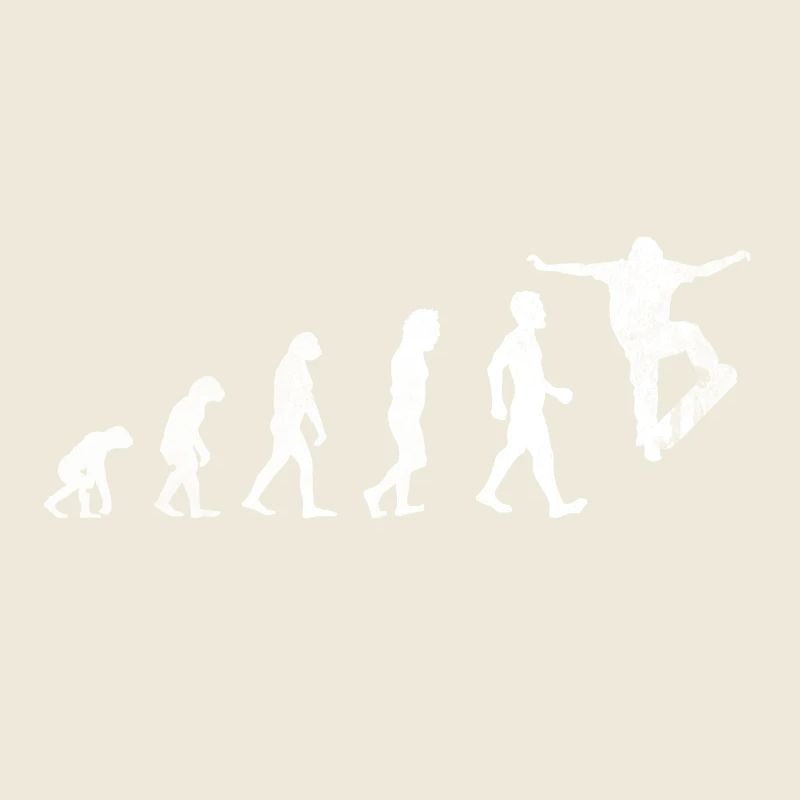 Skateboarder Skater Longboard Geschenk Evolution