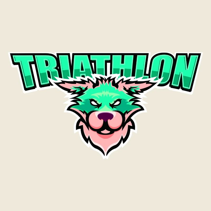 Mascotte de triathlon d’un lycée américain turquoise