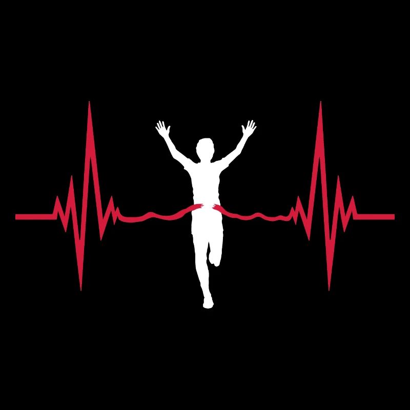 First Runner Red Finish Line Pulse Winner Run