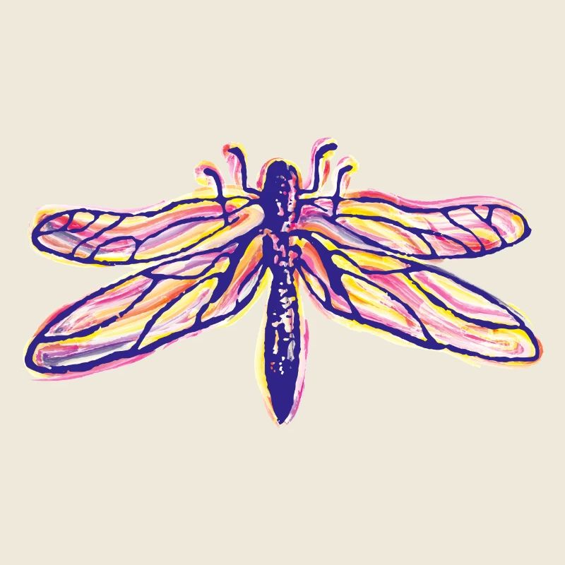 Libellule colorée dans le style aquarelle