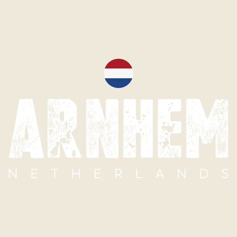 Arnhem Niederlande Distressed Text Logo