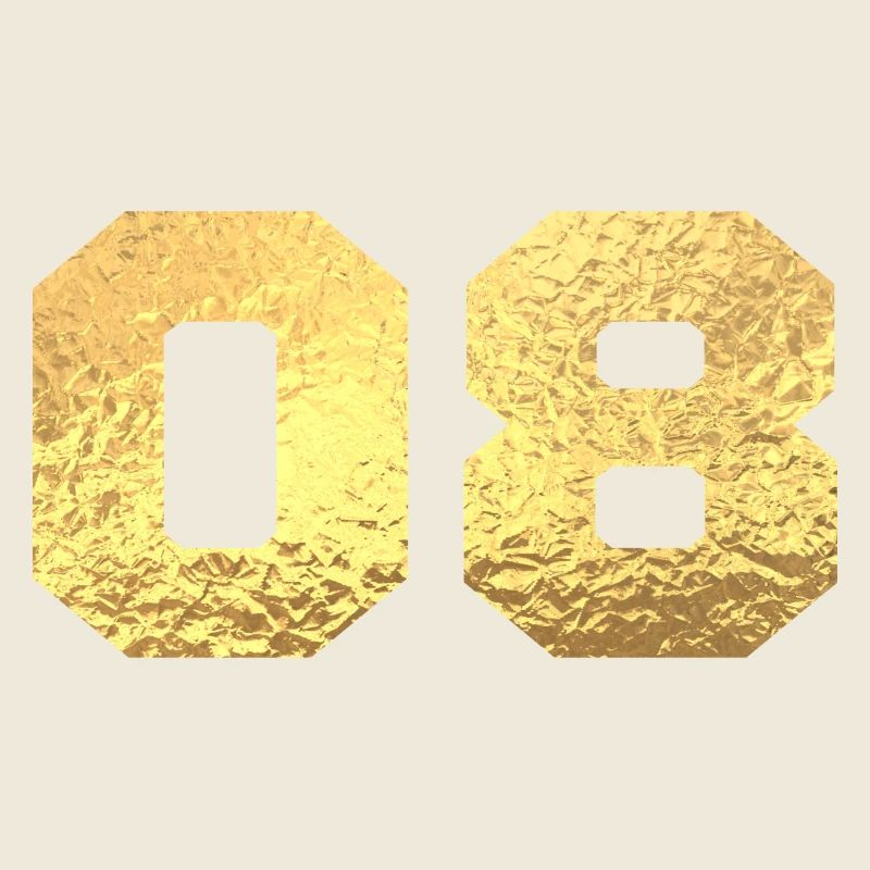 Numéro 8 paillettes doré - 8e anniversaire