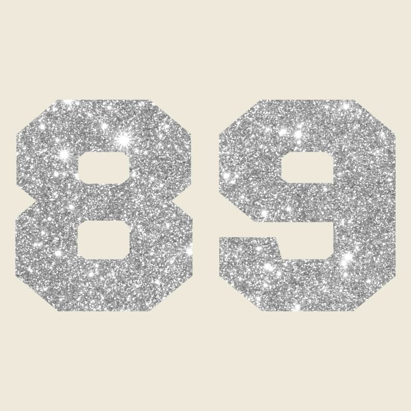 Numéro 89 paillettes argenté - 89e anniversaire