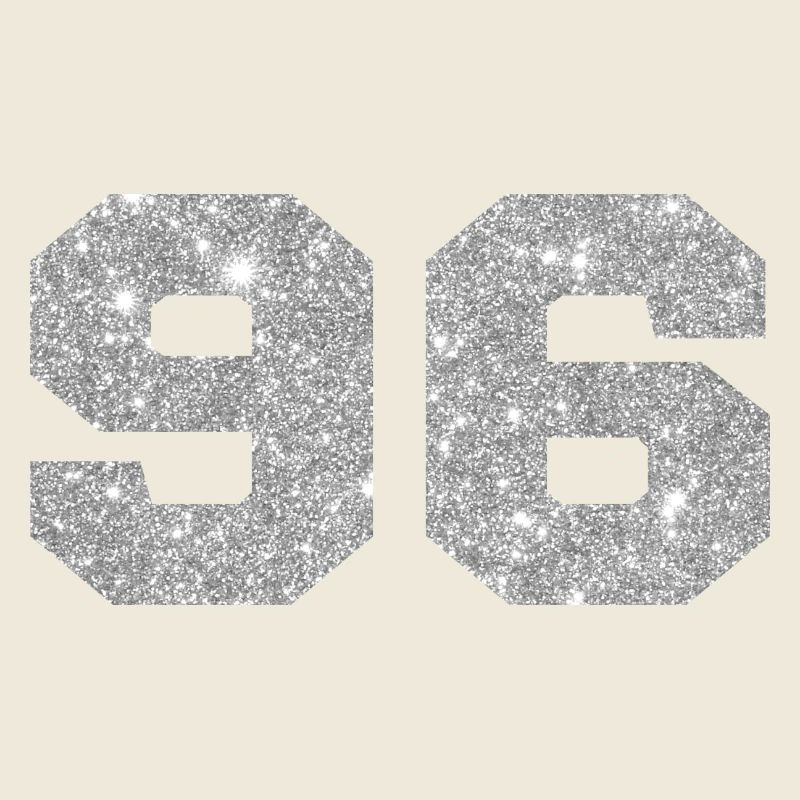 Number 96 Silver Glitter - 96th Birthday