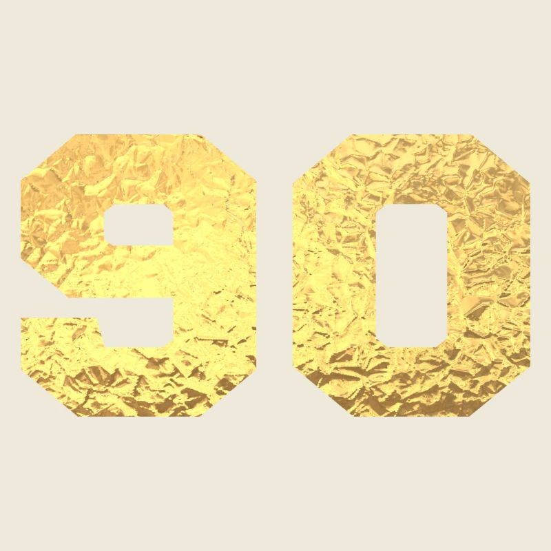 Numéro 90 paillettes doré - 90e anniversaire