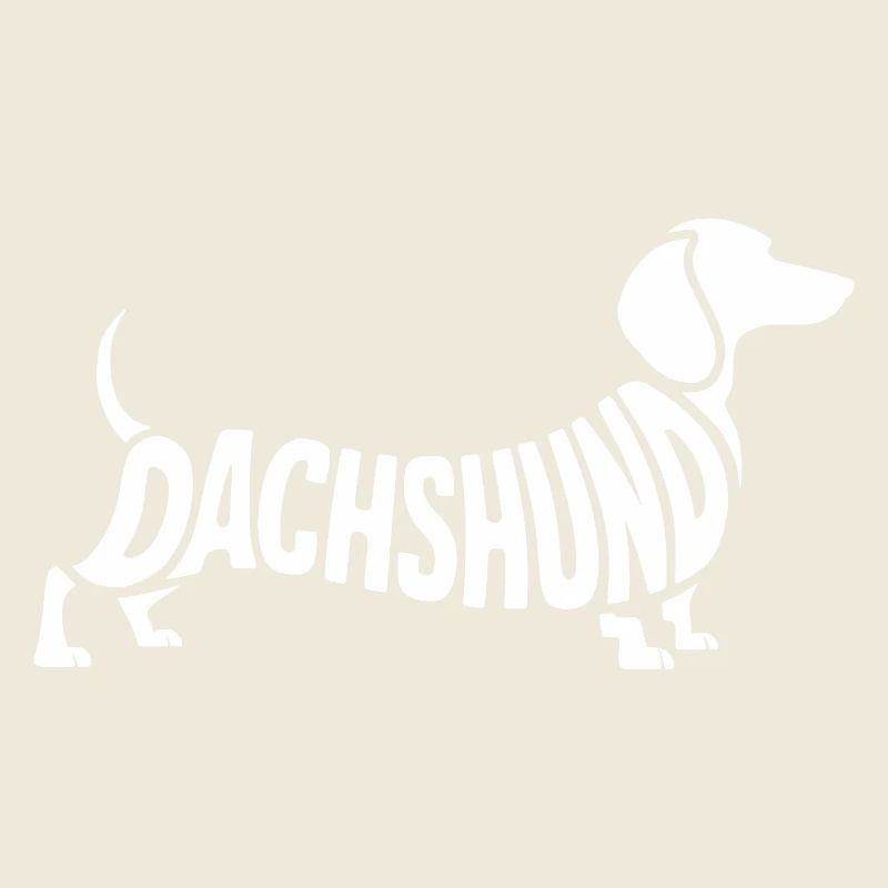 Dachshund Dog Silhouette Lettering