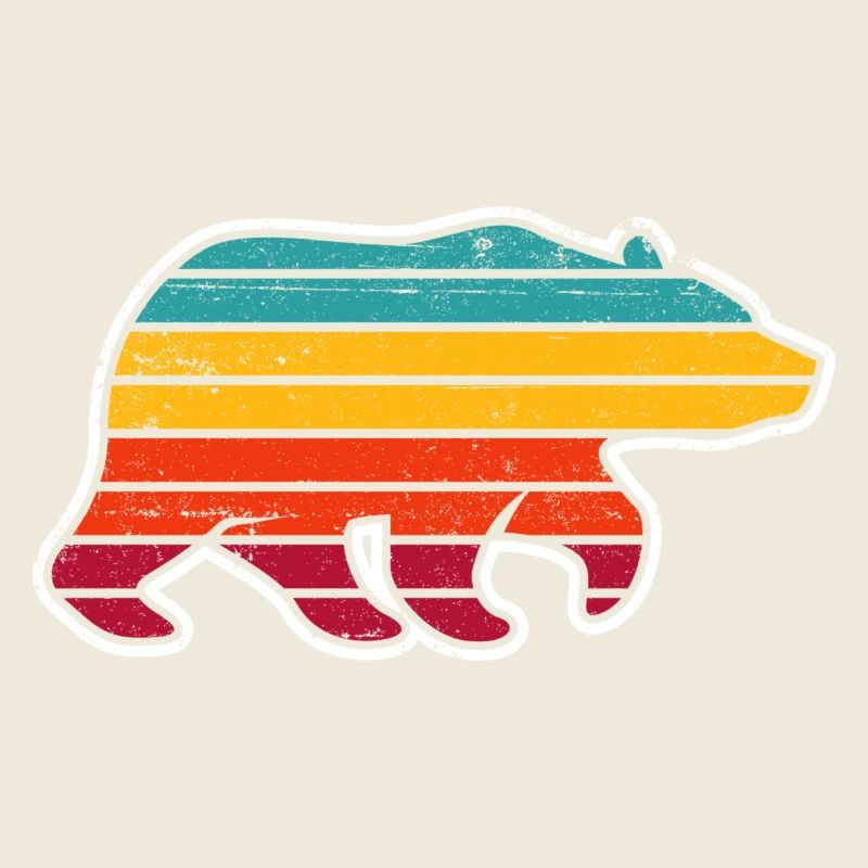 Rainbow Stripe Bear Silhouette