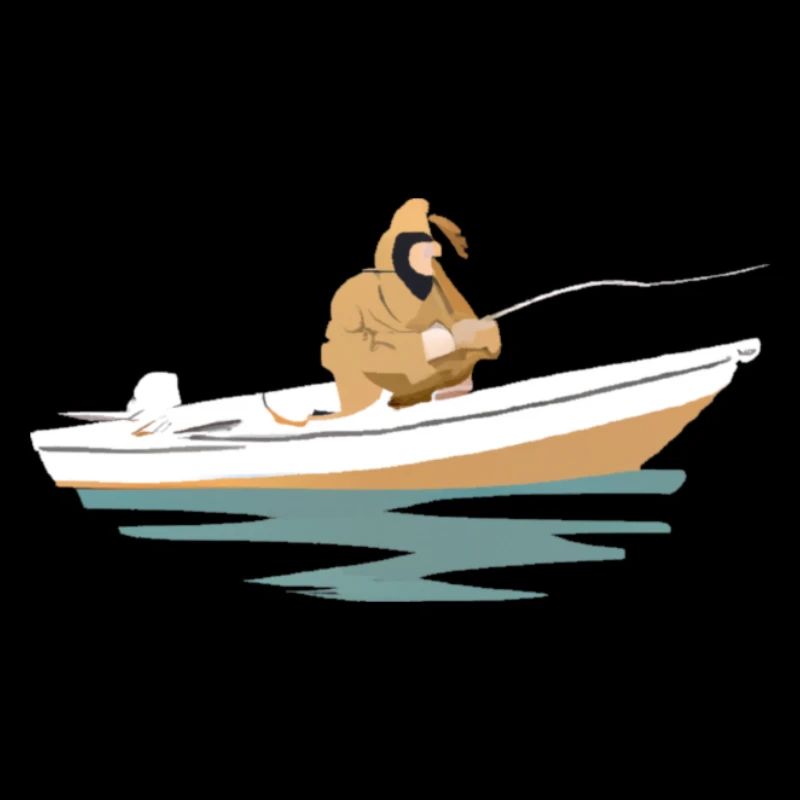 Pêcheur avec imperméable