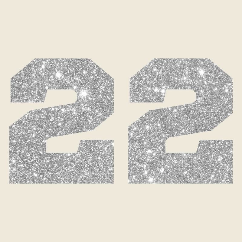 Nummer 22 Silberner Glitzer - 22. Jahrestag