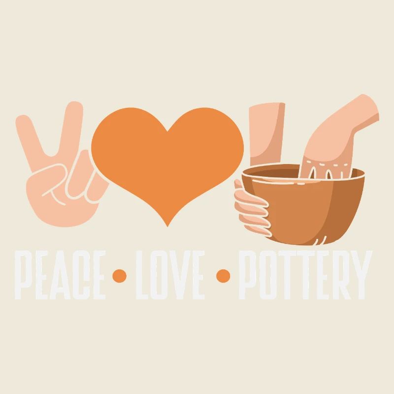 Peace Love Ceramic Art Fans