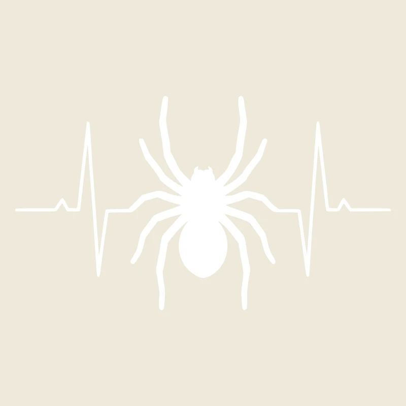 Spider Heartbeat ECG Terrarium Vector