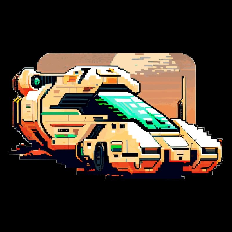 Futuristischer Transporter auf einem Planeten