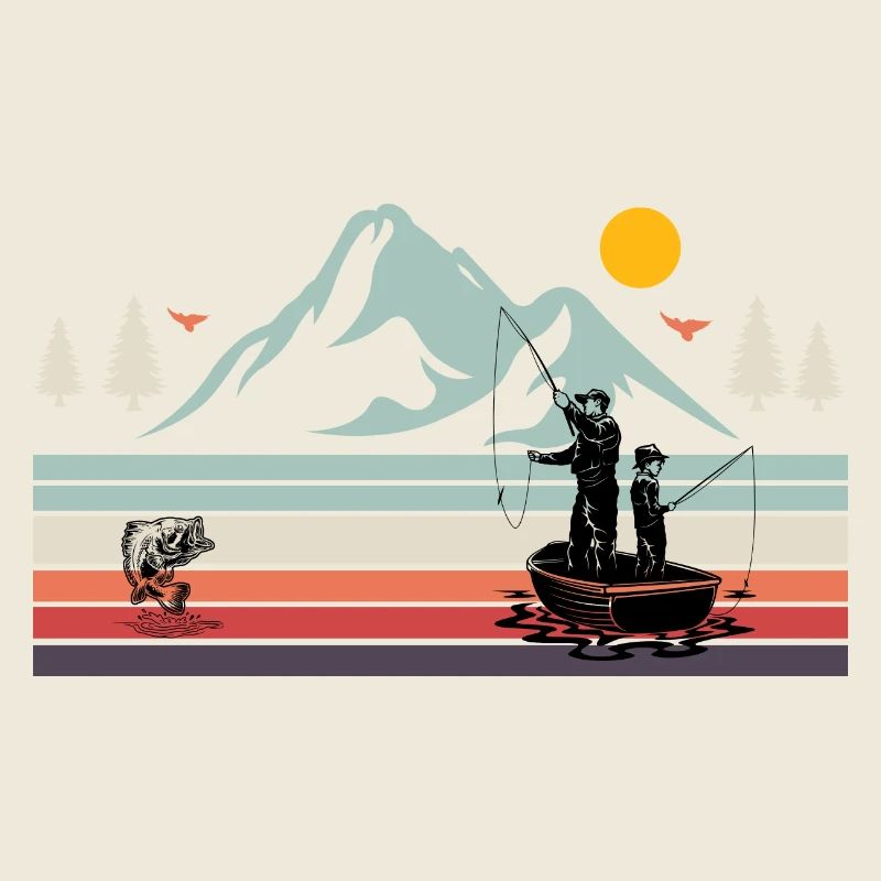 Cadeau pêche pêche pêcheur pêche pêcheur landscape