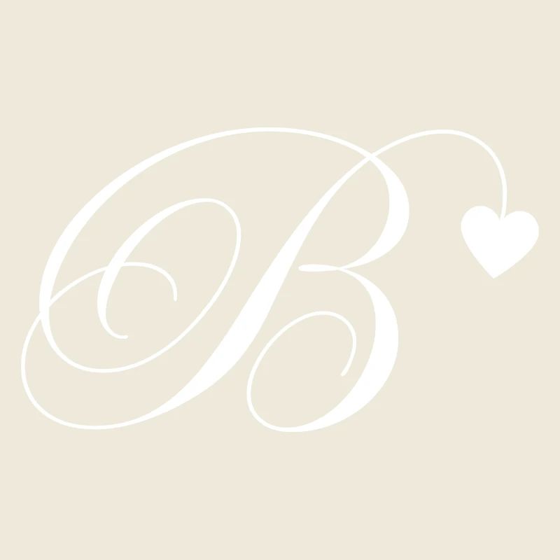 Buchstabe b Herz-Kalligraphie