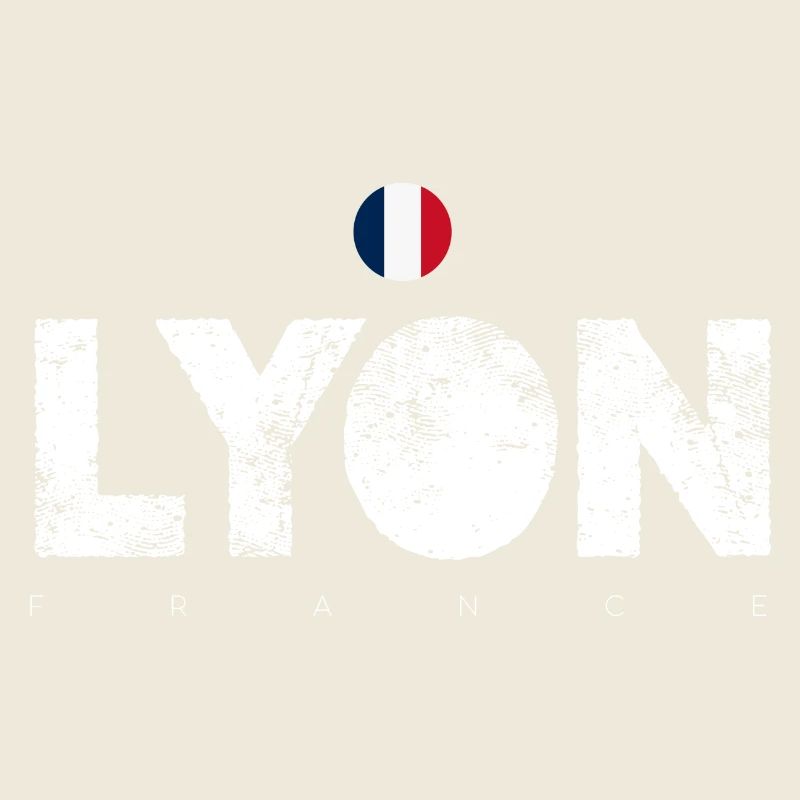 Texte en gras de Lyon avec drapeau français