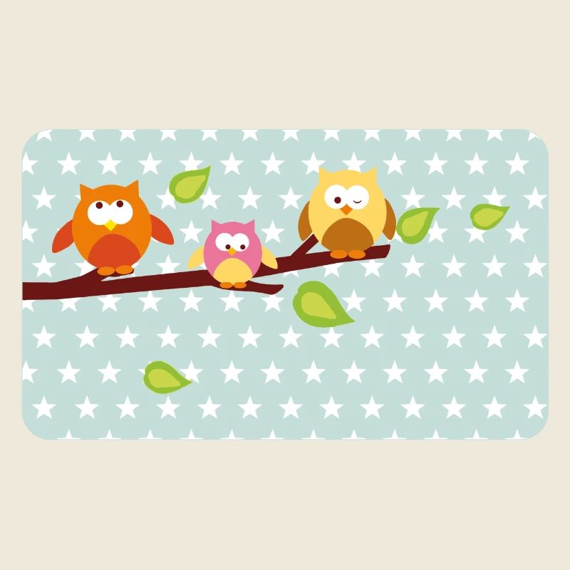 Kleine Eulen mit Sternchen mint | personalisierbar