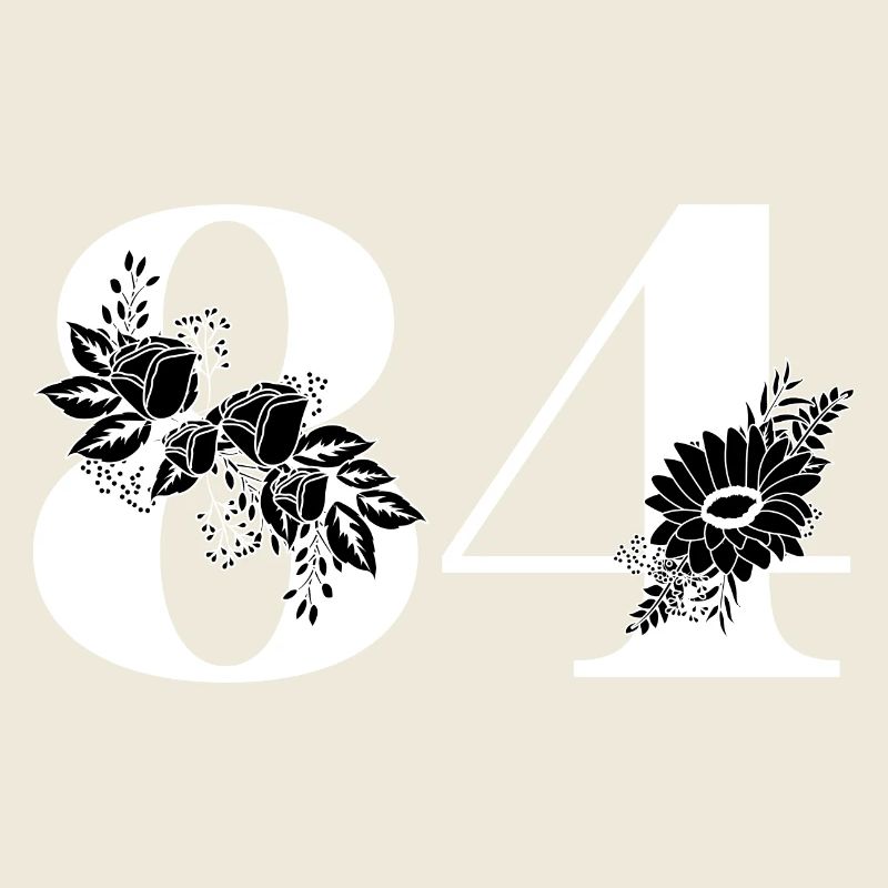 Nummer 84 Schwarze Blumen - 84. Blumengeburtstag