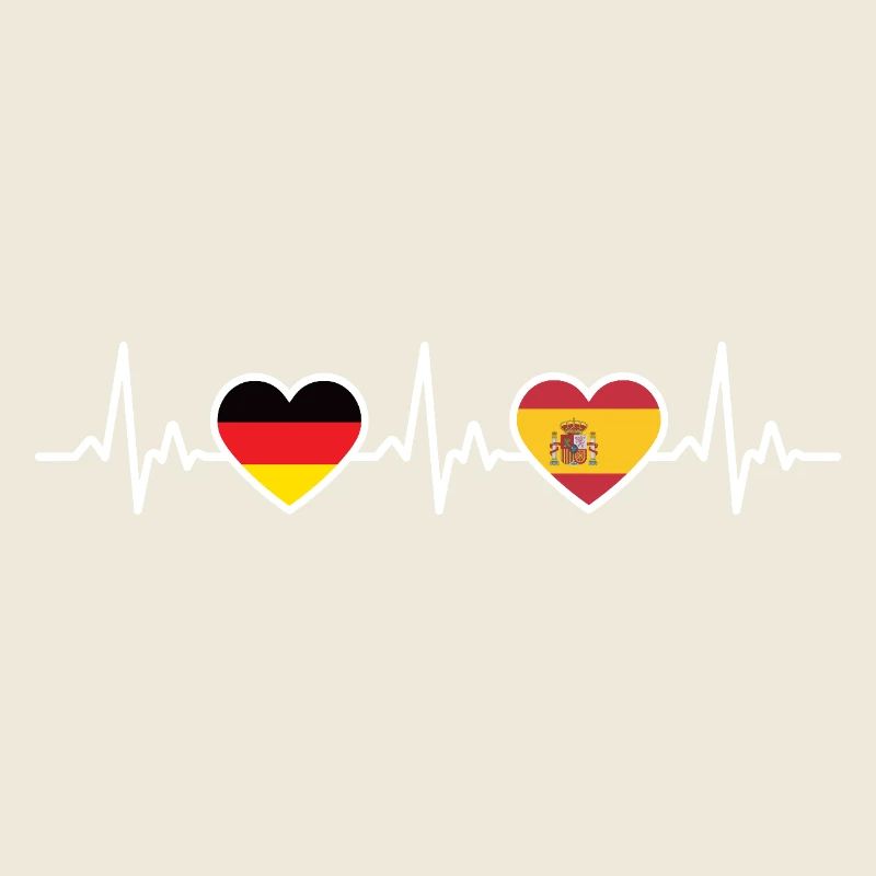 Spanien Deutschland Herzschlag Flagge Spanier