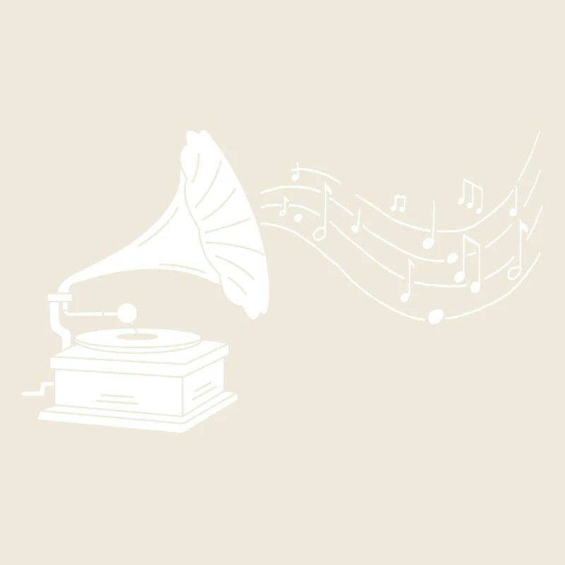 gramophone blanc et musique