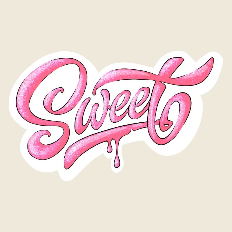 Süßes rosa Glitzer handbeschriftetes Design