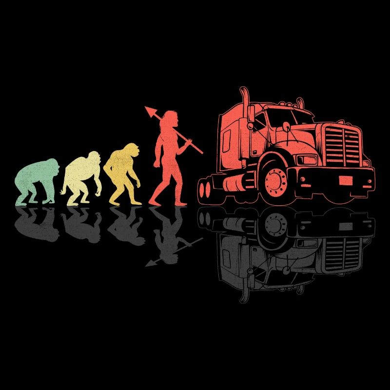 Trucker Evolution Fahren Papa Trucker Vater LKW