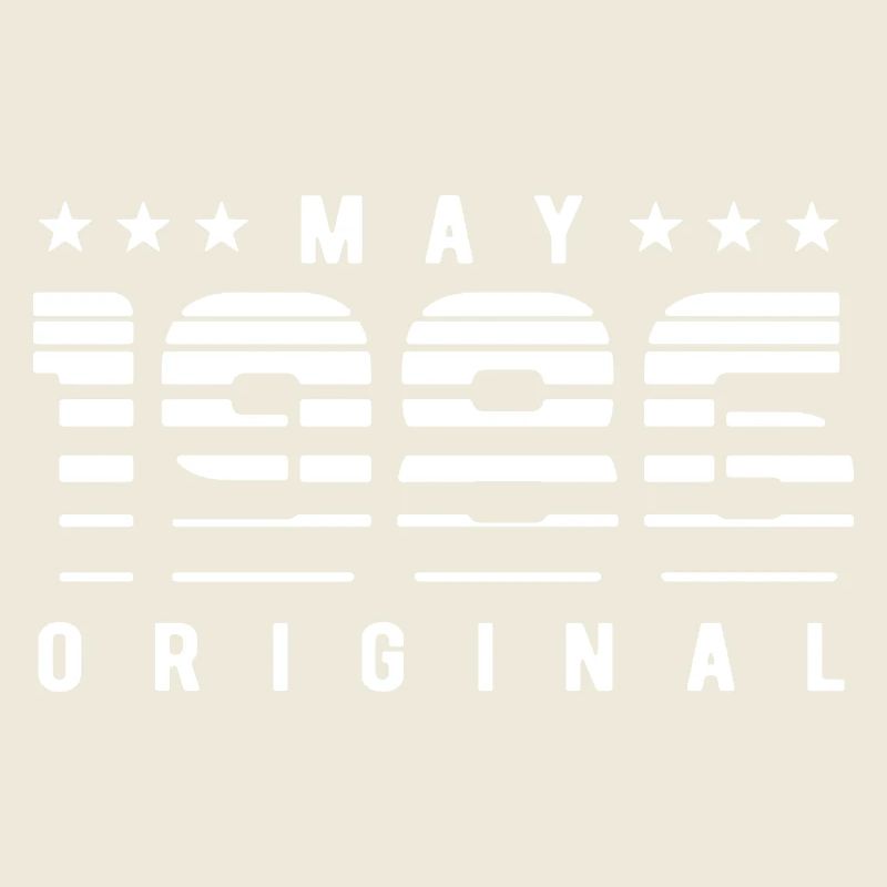 Mai 1986 Anniversaire vintage rayé original
