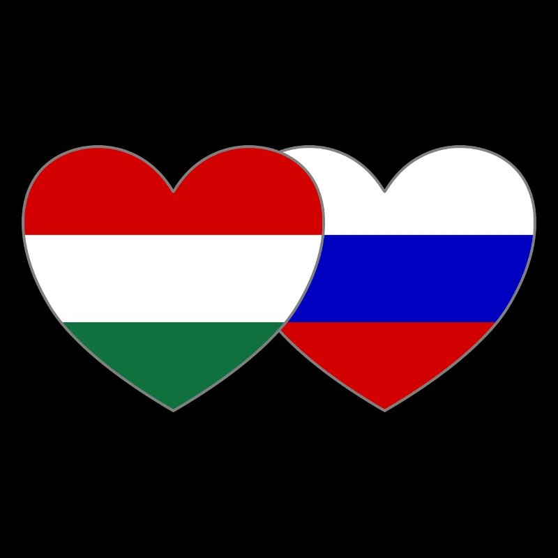 Hongrie Russie Drapeau Cœur