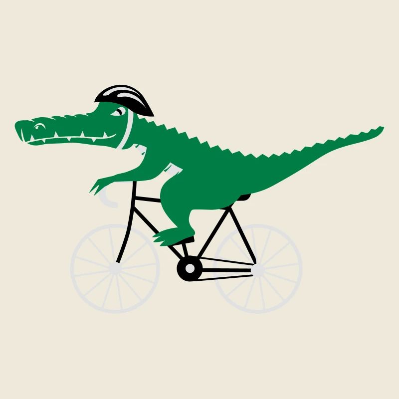 crocodile on bicycle