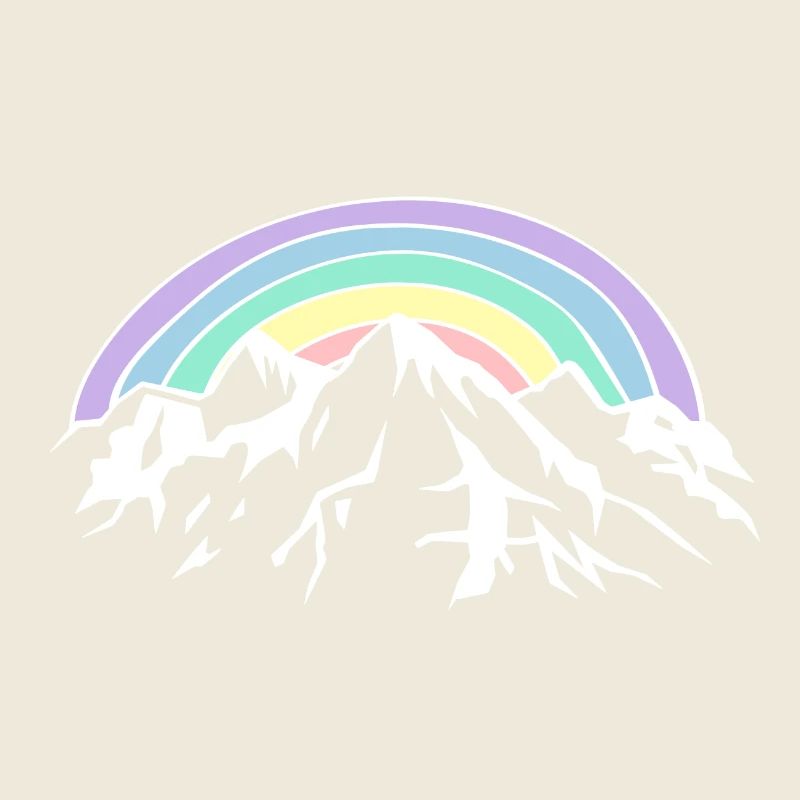 Regenbogen und Berge