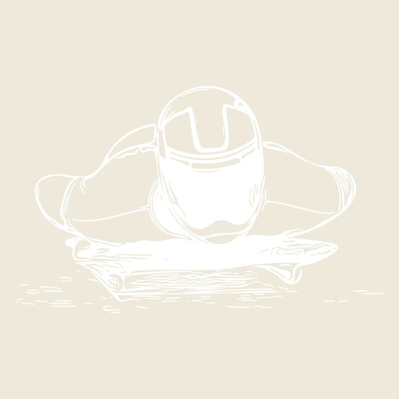 Mutiger Skeleton Fahrer im Eiskanal