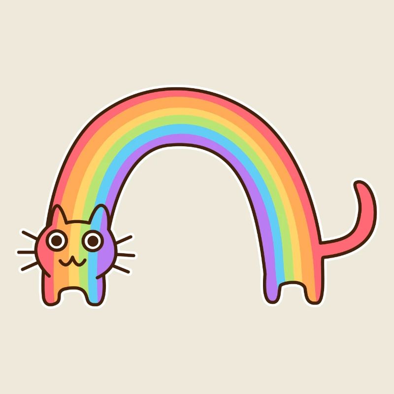 Chat arc-en-ciel. Design coloré du chat *