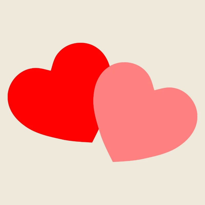 2 Coeurs - rouge et rose