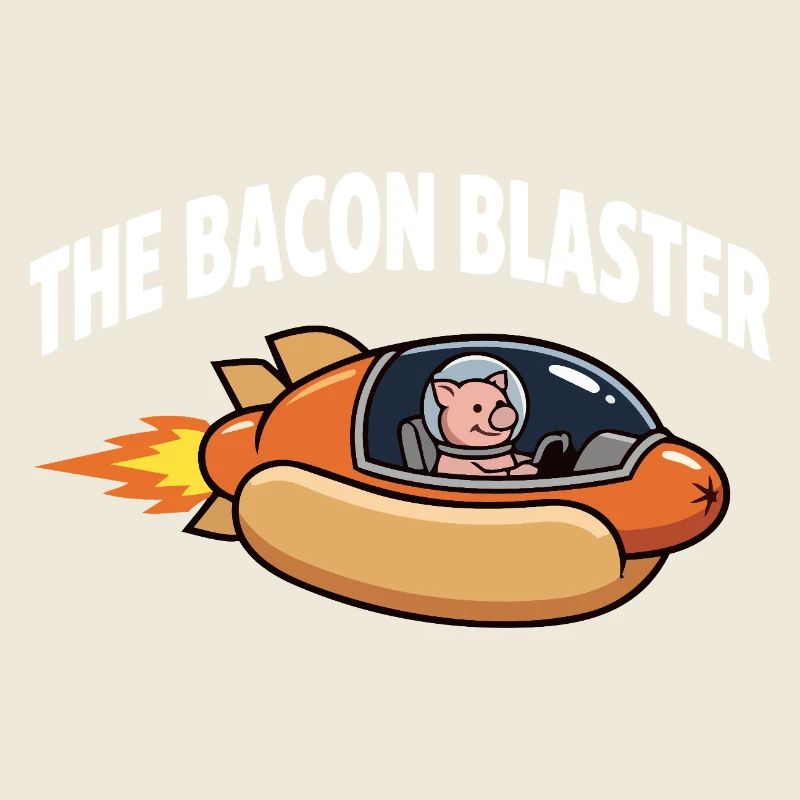 Bacon Blaster : design drôle de fusée Space Pig