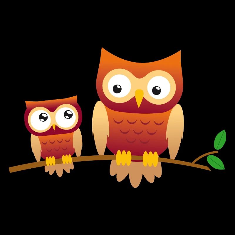 Chouette avec petit hibou