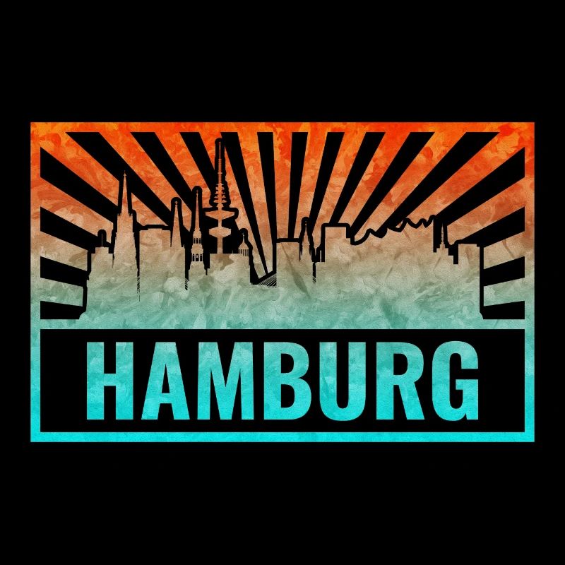 Hamburg Skyline Gradient
