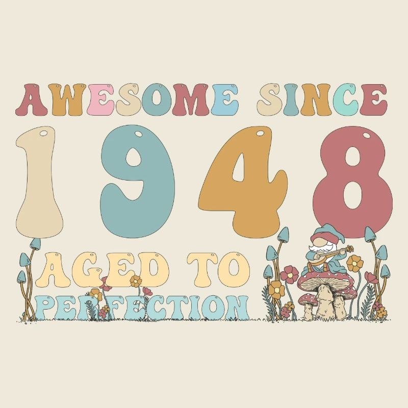 Awesome since 1948 - 75th Birthday - 2023 Groovy