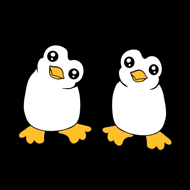 2 mignons petits pingouins drôles amis aiment l’équipe