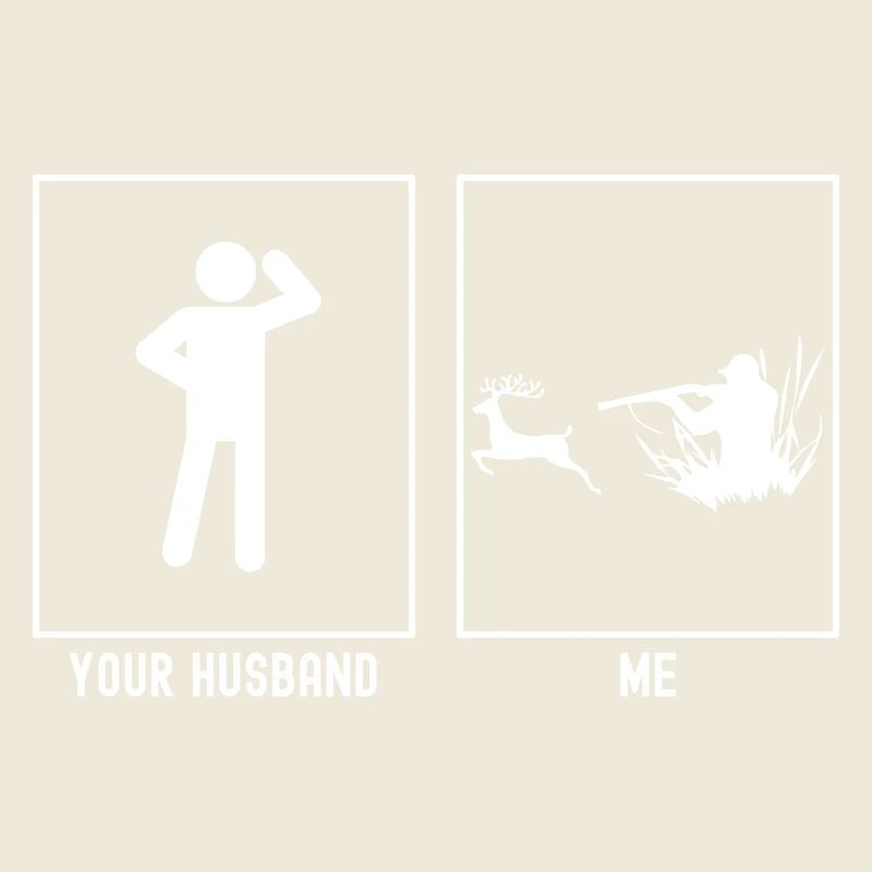 Son mari - moi - chassant caché dans l’herbe