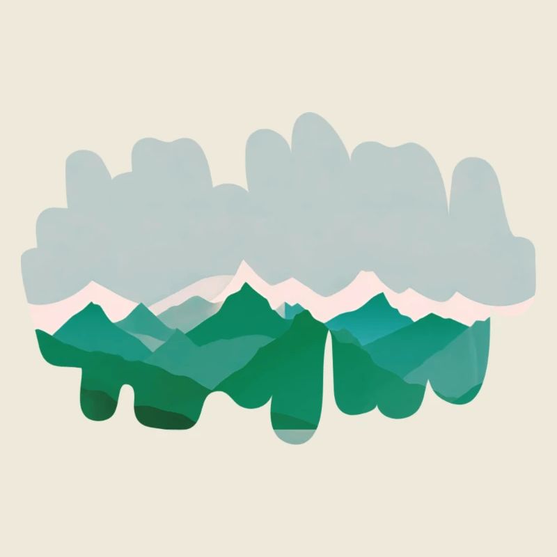 Forest mountains in the morning mist