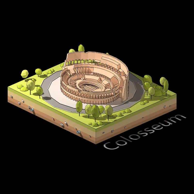 Géométrique low poly le Colisée