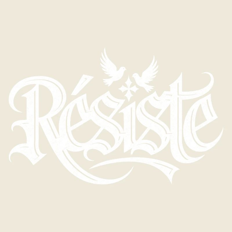 Design Graphique avec Doves et Symbole de Paix