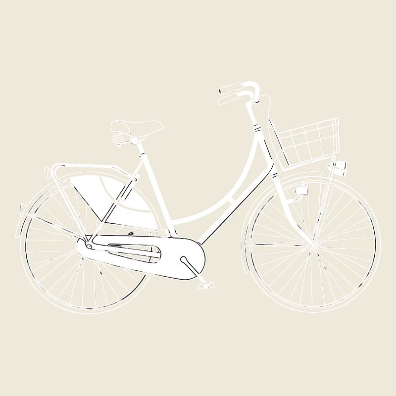 Holland Bicycle Retro Lines Illustration