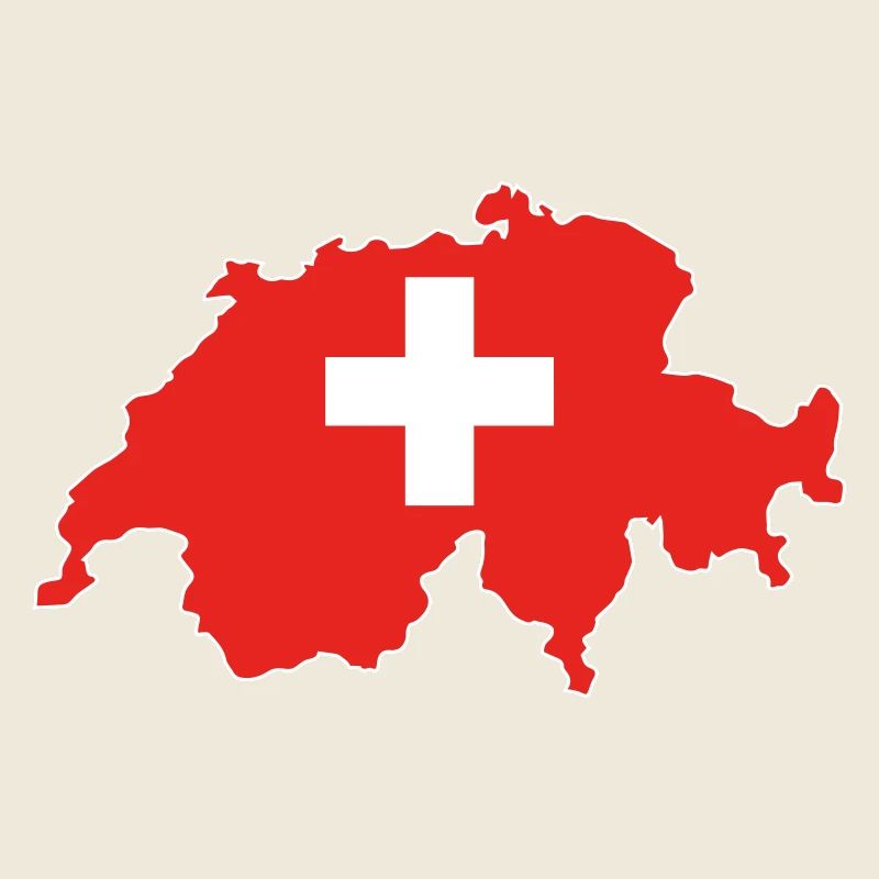 Switzerland Flag Map